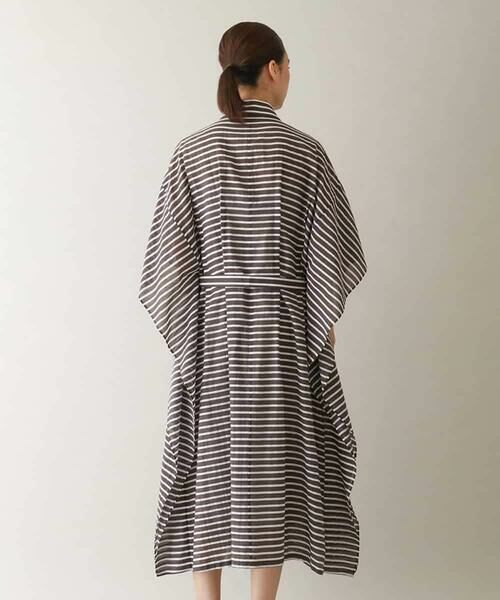 HIROKO KOSHINO / ヒロココシノ ロング・マキシ丈ワンピース | 先染めボーダーサイドフレアワンピース /日本製 | 詳細4