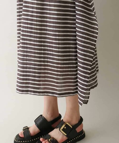 HIROKO KOSHINO / ヒロココシノ ロング・マキシ丈ワンピース | 先染めボーダーサイドフレアワンピース /日本製 | 詳細9