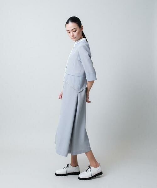 HIROKO KOSHINO / ヒロココシノ ロング・マキシ丈ワンピース | 切り替えデザインストライプワンピース /日本製 | 詳細1