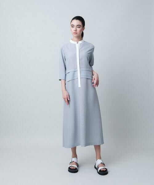 HIROKO KOSHINO / ヒロココシノ ロング・マキシ丈ワンピース | 切り替えデザインストライプワンピース /日本製 | 詳細11