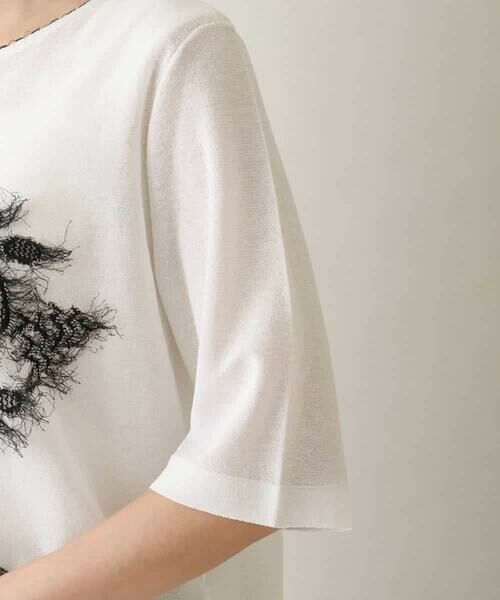 HIROKO KOSHINO / ヒロココシノ ニット・セーター | アートフラワーデザインニットプルオーバー | 詳細5