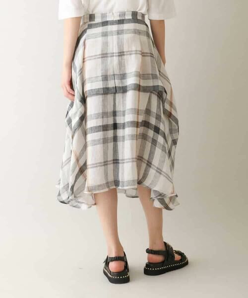 HIROKO KOSHINO / ヒロココシノ ロング・マキシ丈スカート | 先染めチェックリネンスカート /日本製 | 詳細2