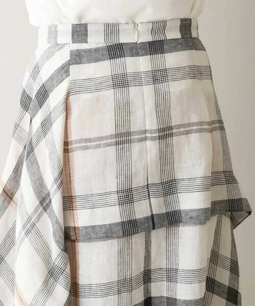 HIROKO KOSHINO / ヒロココシノ ロング・マキシ丈スカート | 先染めチェックリネンスカート /日本製 | 詳細4