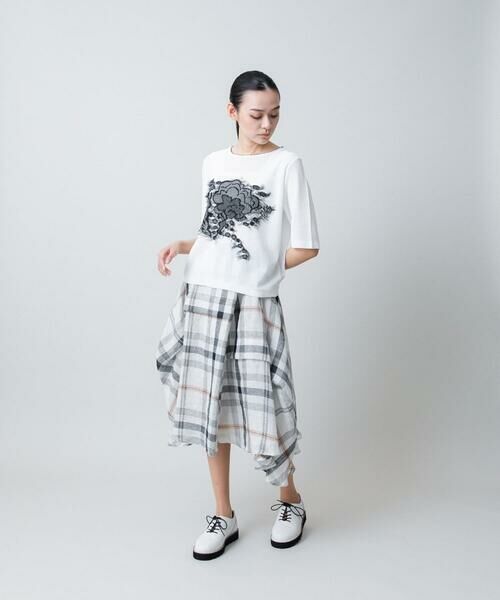 HIROKO KOSHINO / ヒロココシノ ロング・マキシ丈スカート | 先染めチェックリネンスカート /日本製 | 詳細7