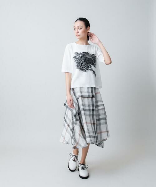 HIROKO KOSHINO / ヒロココシノ ロング・マキシ丈スカート | 先染めチェックリネンスカート /日本製 | 詳細9