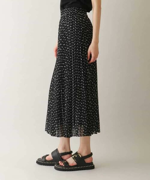 HIROKO KOSHINO / ヒロココシノ ロング・マキシ丈スカート | 楊柳シフォンロゴプリーツスカート /日本製/洗える | 詳細1