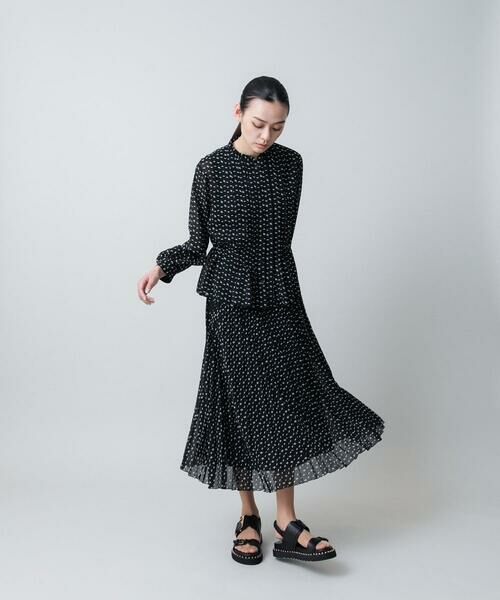 HIROKO KOSHINO / ヒロココシノ ロング・マキシ丈スカート | 楊柳シフォンロゴプリーツスカート /日本製/洗える | 詳細7