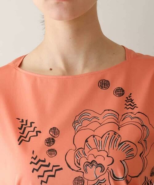HIROKO KOSHINO / ヒロココシノ カットソー | フラワープリントデザインカットソー /日本製/洗える | 詳細3