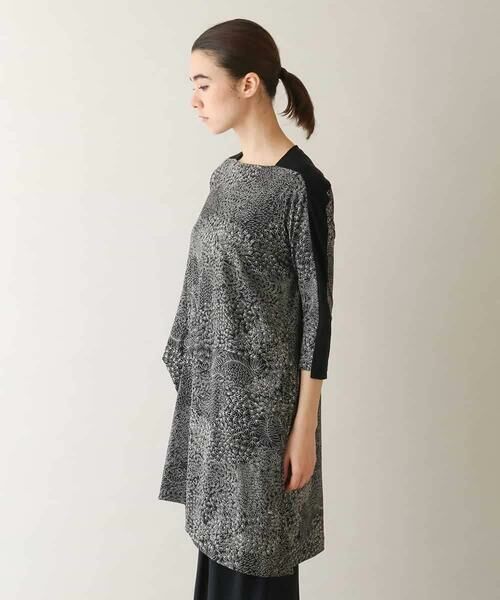 HIROKO KOSHINO / ヒロココシノ チュニック | リブジョイント松葉柄デザインチュニック /日本製/洗える | 詳細1