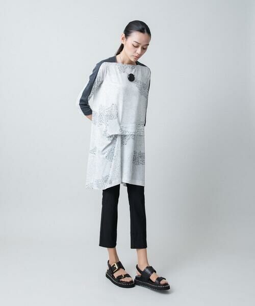 HIROKO KOSHINO / ヒロココシノ チュニック | リブジョイント松葉柄デザインチュニック /日本製/洗える | 詳細9