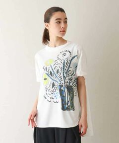 HIROKO KOSHINO / ヒロココシノ カットソー | 異素材MIXアートプリントカットソー /日本製/洗える