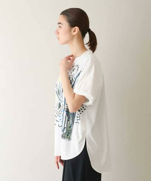 HIROKO KOSHINO / ヒロココシノ カットソー | 異素材MIXアートプリントカットソー /日本製/洗える | 詳細1