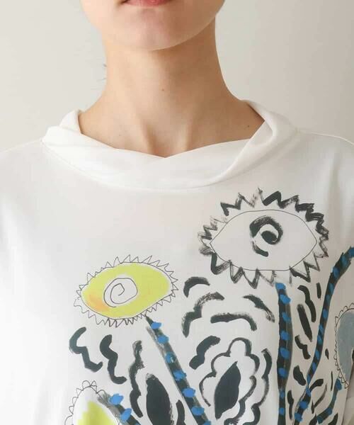 HIROKO KOSHINO / ヒロココシノ カットソー | 異素材MIXアートプリントカットソー /日本製/洗える | 詳細3