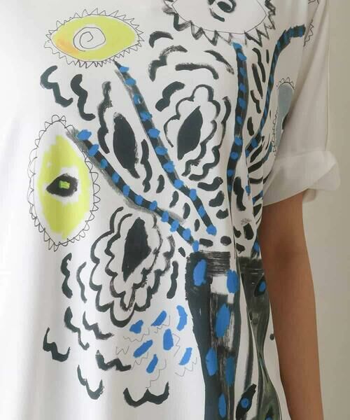 HIROKO KOSHINO / ヒロココシノ カットソー | 異素材MIXアートプリントカットソー /日本製/洗える | 詳細7