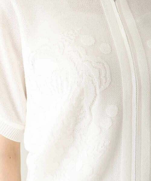 HIROKO KOSHINO / ヒロココシノ カーディガン・ボレロ | 立体ジャカードジップアップカーディガン /日本製 | 詳細8
