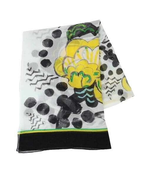 HIROKO KOSHINO / ヒロココシノ マフラー・ショール・スヌード・ストール | FREESIAコットンプリントストール /洗える | 詳細2