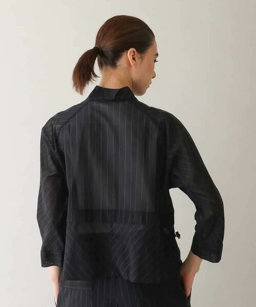 HIROKO KOSHINO / ヒロココシノ シャツ・ブラウス | ジップアップオーガンジーブラウス/洗える | 詳細3