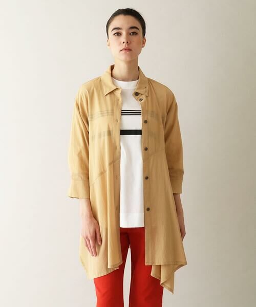 HIROKO KOSHINO / ヒロココシノ チュニック | アシンメトリー切り替えチュニックブラウス/洗える | 詳細1