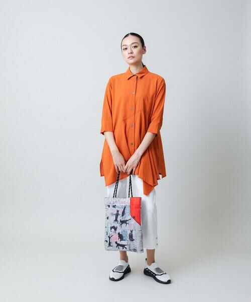 HIROKO KOSHINO / ヒロココシノ チュニック | アシンメトリー切り替えチュニックブラウス/洗える | 詳細11