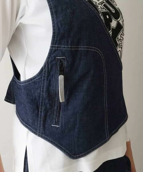 HIROKO KOSHINO / ヒロココシノ ベスト | ストレッチデニムワンショルダーベスト/洗える | 詳細6
