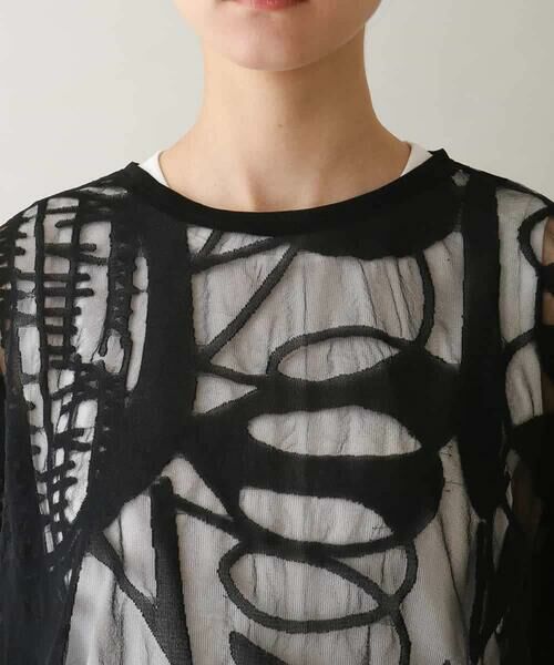 HIROKO KOSHINO / ヒロココシノ カットソー | 幾何柄シアープルオーバー/洗える | 詳細3