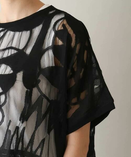 HIROKO KOSHINO / ヒロココシノ カットソー | 幾何柄シアープルオーバー/洗える | 詳細5