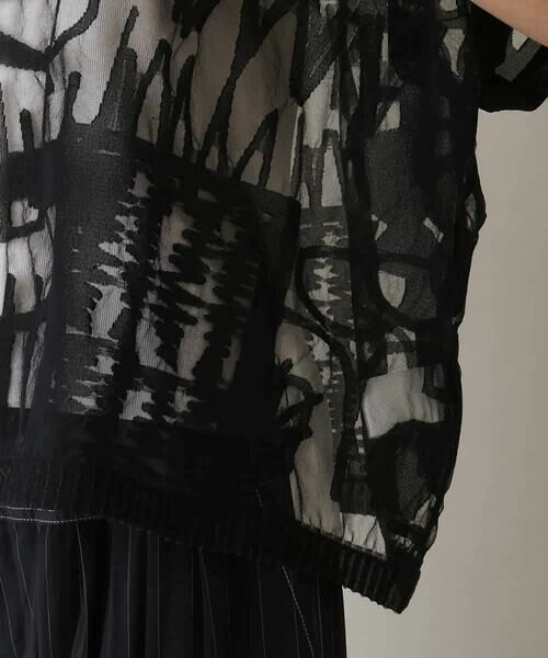HIROKO KOSHINO / ヒロココシノ カットソー | 幾何柄シアープルオーバー/洗える | 詳細6