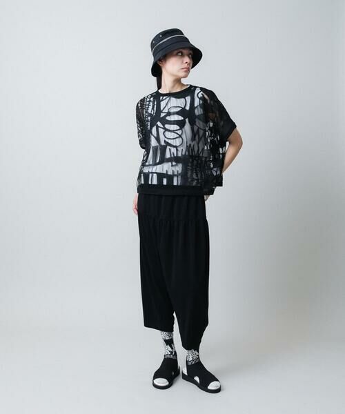 HIROKO KOSHINO / ヒロココシノ カットソー | 幾何柄シアープルオーバー/洗える | 詳細8