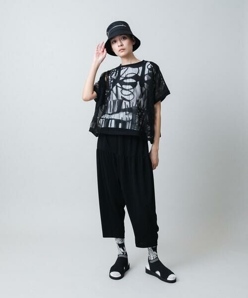 HIROKO KOSHINO / ヒロココシノ カットソー | 幾何柄シアープルオーバー/洗える | 詳細9