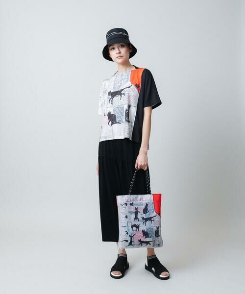 HIROKO KOSHINO / ヒロココシノ カットソー | ネコモチーフアートプリントカットソー /日本製/洗える | 詳細12