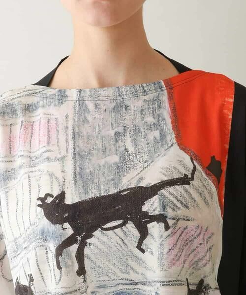 HIROKO KOSHINO / ヒロココシノ カットソー | ネコモチーフアートプリントカットソー /日本製/洗える | 詳細6