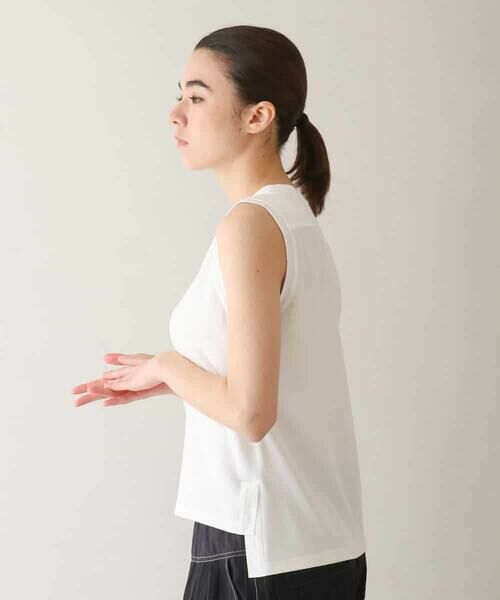 HIROKO KOSHINO / ヒロココシノ タンクトップ | 異素材ドッキングタンクトップ /日本製/洗える | 詳細1