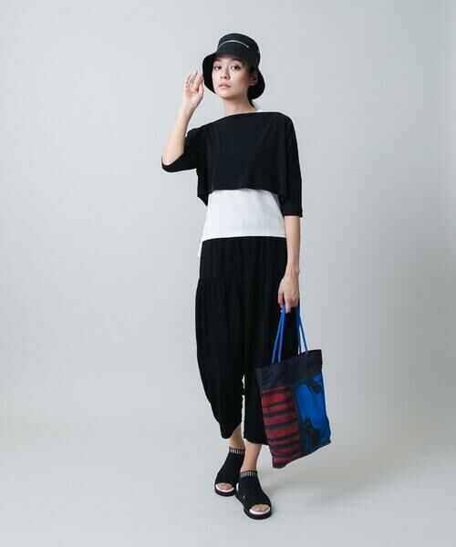 HIROKO KOSHINO / ヒロココシノ タンクトップ | 異素材ドッキングタンクトップ /日本製/洗える | 詳細9
