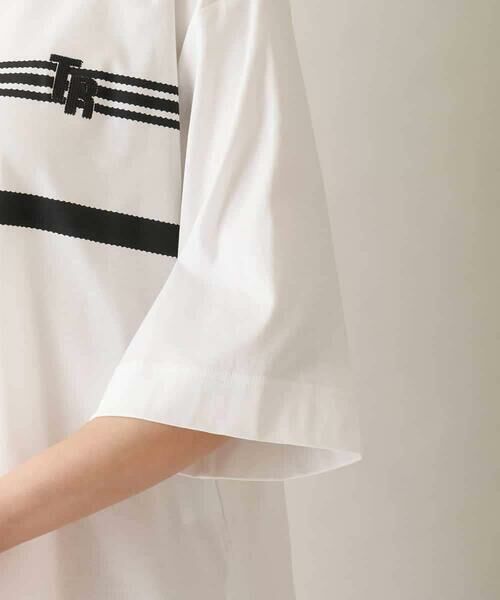 HIROKO KOSHINO / ヒロココシノ カットソー | 配色ラインロゴ刺繍カットソー /日本製/洗える | 詳細5