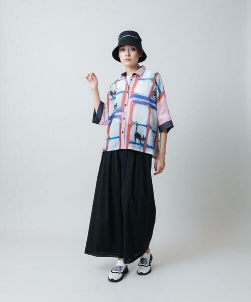 HIROKO KOSHINO / ヒロココシノ その他パンツ | ストライプオーガンジーワイドパンツ /洗える | 詳細10
