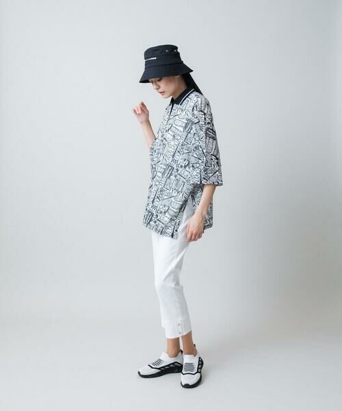 HIROKO KOSHINO / ヒロココシノ チュニック | 幾何柄プリントポロチュニック /洗える | 詳細10