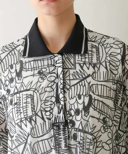 HIROKO KOSHINO / ヒロココシノ チュニック | 幾何柄プリントポロチュニック /洗える | 詳細3