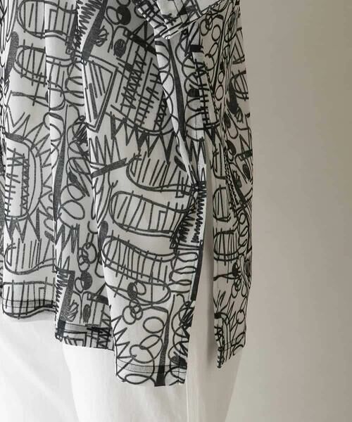 HIROKO KOSHINO / ヒロココシノ チュニック | 幾何柄プリントポロチュニック /洗える | 詳細6