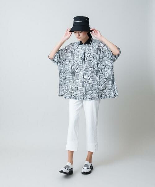 HIROKO KOSHINO / ヒロココシノ チュニック | 幾何柄プリントポロチュニック /洗える | 詳細9