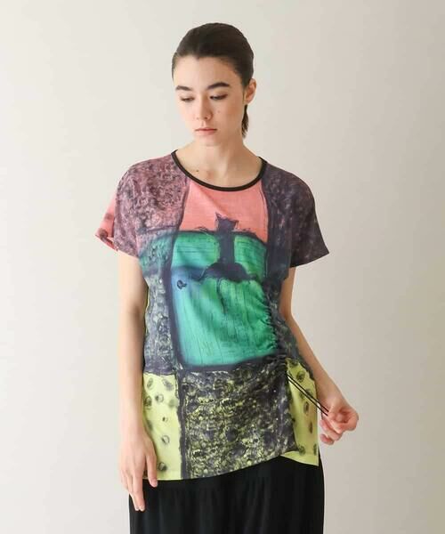 HIROKO KOSHINO / ヒロココシノ チュニック | ネコモチーフアートプリントチュニック/日本製/洗える | 詳細11