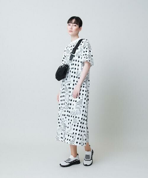 HIROKO KOSHINO / ヒロココシノ ロング・マキシ丈ワンピース | 幾何ドット柄プリントワンピース/日本製/洗濯機で洗える | 詳細16
