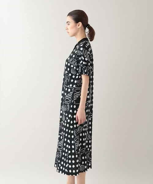 HIROKO KOSHINO / ヒロココシノ ロング・マキシ丈ワンピース | 幾何ドット柄プリントワンピース/日本製/洗濯機で洗える | 詳細5