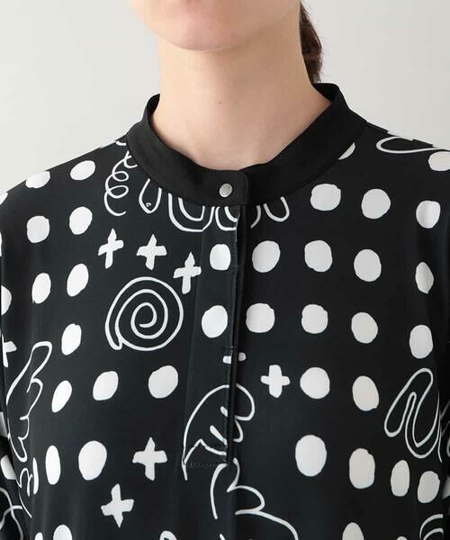 HIROKO KOSHINO / ヒロココシノ ロング・マキシ丈ワンピース | 幾何ドット柄プリントワンピース/日本製/洗濯機で洗える | 詳細7