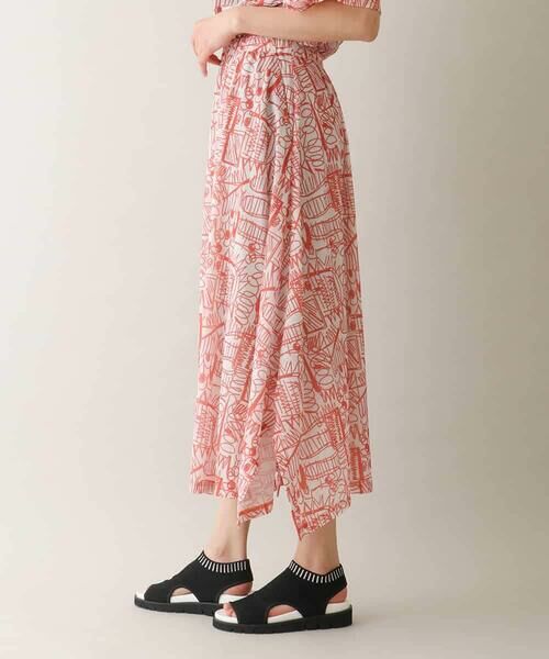 HIROKO KOSHINO / ヒロココシノ ロング・マキシ丈スカート | 幾何柄プリントフレアスカート/洗える | 詳細1