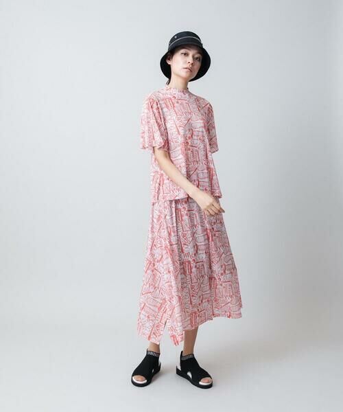 HIROKO KOSHINO / ヒロココシノ ロング・マキシ丈スカート | 幾何柄プリントフレアスカート/洗える | 詳細9