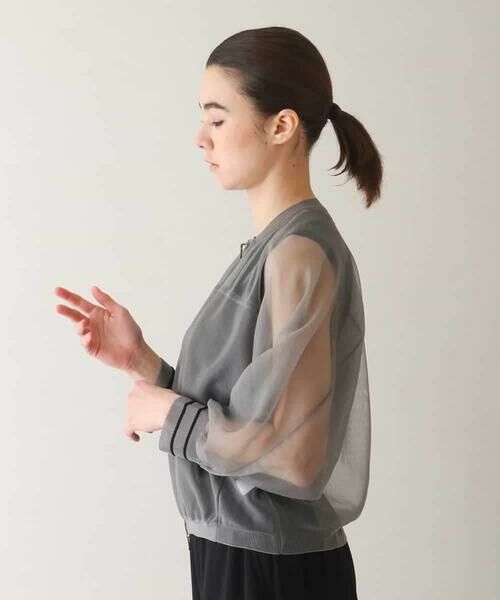 HIROKO KOSHINO / ヒロココシノ その他アウター | シアーニットジップブルゾン/洗える | 詳細2