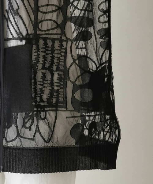 HIROKO KOSHINO / ヒロココシノ パーカー | 幾何柄シアーロングパーカー/日本製/洗える | 詳細7