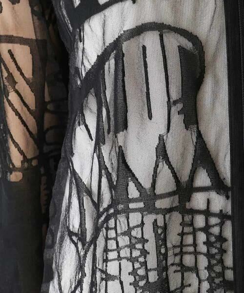 HIROKO KOSHINO / ヒロココシノ パーカー | 幾何柄シアーロングパーカー/日本製/洗える | 詳細8