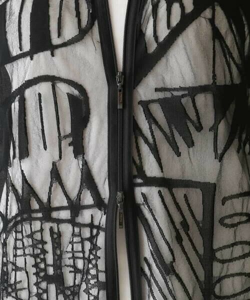 HIROKO KOSHINO / ヒロココシノ パーカー | 幾何柄シアーロングパーカー/日本製/洗える | 詳細9