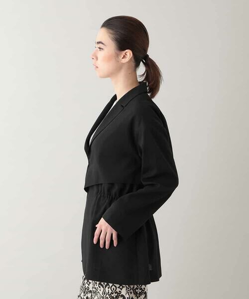 HIROKO KOSHINO / ヒロココシノ テーラードジャケット | リネンライクウエストギャザージャケット/日本製 | 詳細2